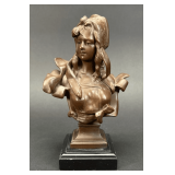 Bronze Bust of Woman, 6.5"h
