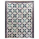 Double Dutch Chain Quilt, Hand Quilted, Machine Pieced, Some Staining on Back, 66"x92"