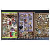 Group of Costume Jewelry Broaches, Etc.