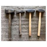 (4) Mini Sledge/Blacksmith Style Hammers
