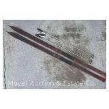 Wood Skis, with Poles, Antique, 95' Long