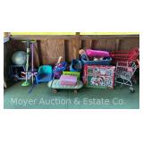 Group of Toys, Bike, Kids Shopping Carts, Etc.