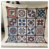 Patchwork Quilt, Vintage, Machine Stitched, 95'x92'