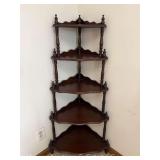 Knick-Knack Corner Shelf, Antique, 51'h