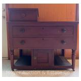 Dry Skink, 3 Drawers with Door Below, Antique, 38'w