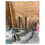 Group of Sledgehammers, Wedges, Etc.