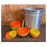 Group of Vintage Tupperware and Aluminum Stock Pot (No Lid)