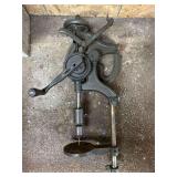Wall Mount Hand Crank Drill Press, Antique, 32'h