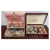 (2) Jewelry Boxes with Costume Jewelry Contents