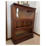 3 Section Stack Book Case, with Top and Base, Antique, 34.5'w