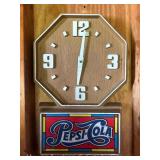 Pepsi-Cola Wall Clock, Plastic, 19.5'h