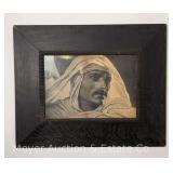 Elihu Vedder Print 'Lazarus Rising' in Wide Oak Frame, Antique, 29'x35' Overall