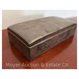 Poole Sterling Silver Cigarette or Dresser Box, Marked 77, Wood Lining, 3.25 x 6.25'