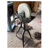 Treadle Grinding Wheel, Nice Original Condition, Antique