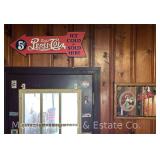 Pepsi-Cola Advertising Mirror and Reproduction Advertising Arrow Sign, 16' and 27' Wide