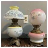 (2) Banquet Lamps Antique