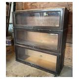 Hale 3 Section Book Case, No Base or Top, Antique, 34'w