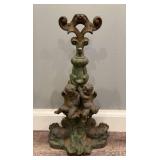 Cherub Doorstop, Marked on Back, Antique, 15'h
