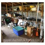 Contents of Garage Shelves, Household, Pipe, Etc.