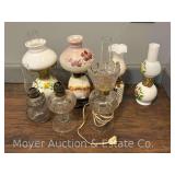 (7) Miniature Oil Lamps, 6'-10'h