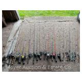 Large Group of Vintage Fishing Rods and Reels, Incl. Ice Fishing Tip-ups