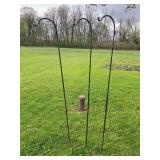 (3) Square Metal Shepards Hooks, 91' Overall Length