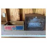 Wood Pepsi Crate and Display Case, 18.5'x12'x6'h and 18'x14.5'x13.5'h