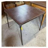 Card Table, 34'x34' with 5 Metal Folding Chairs