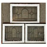 (3) Leaded Glass Windows, Matching, 19'x22' and 19'x30'