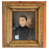 Oil Pastel Portrait, Gold Tone Gilt Frame, 30'x26'h