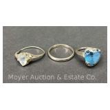 (3) 14k White Gold Rings, 3.8dwt.