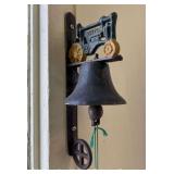 Cast Iron John Deere Tractor Bell, Wall Mounted, 13"h
