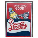 Pepsi-Cola Advertising Tin Sign, 14.5"x10.5"
