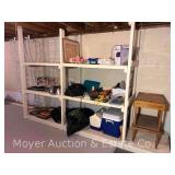 Contents of Shelf: Kitchen and Serving, Coolers, Gun Cleaning Kits, Spotlights, Etc.