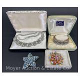 Group of Rhinestone Costume Jewelry