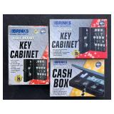 (2) New Brinks Key Cabinets and Brinks Cash Box