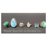 Group of Sterling Silver Rings, 1.23tr.oz.