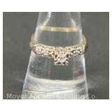 14k White Gold Engagement Style Ring, with Single Point Diamond, Size 7.5, 1.6dwt.