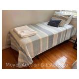 Twin Mattress, Boxspring, & Hollywood Frame, Bedding and Pillows Included