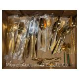 (32) Pieces of Asst. Gold Tone Flatware, Appears Like New