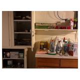 Group of Cleaning Supplies, Lightbulbs, Painting Supplies, Laundry Baskets, Etc.