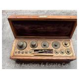 Antique Scale Weight Set, in Wood Box