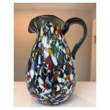 Art Glass Pitcher, 6"h