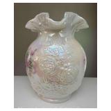 Fenton Iridescent Glass Vase, Artist Signed, 6.5”h