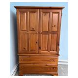 Vaughn Bassett Armoire, Double Doors over 2 Drawers, 40"x21x"64"h