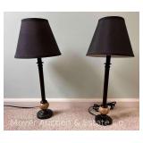 Pair of Dresser Lamps, 22"h
