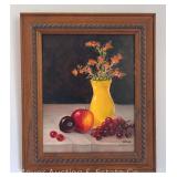 Angelo LaDuca Still Life Painting on Board, Signed, Framed 13"x11"