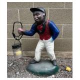 Cement Lawn Jockey, 25"h