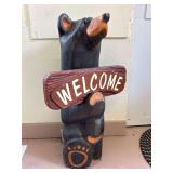 Bear "Welcome" Sign, Wood, 23"h