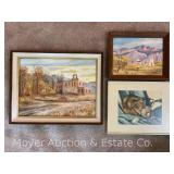 Group of Framed Artwork, Artist Signed, 14.5"x18.5" - 22"x28"
